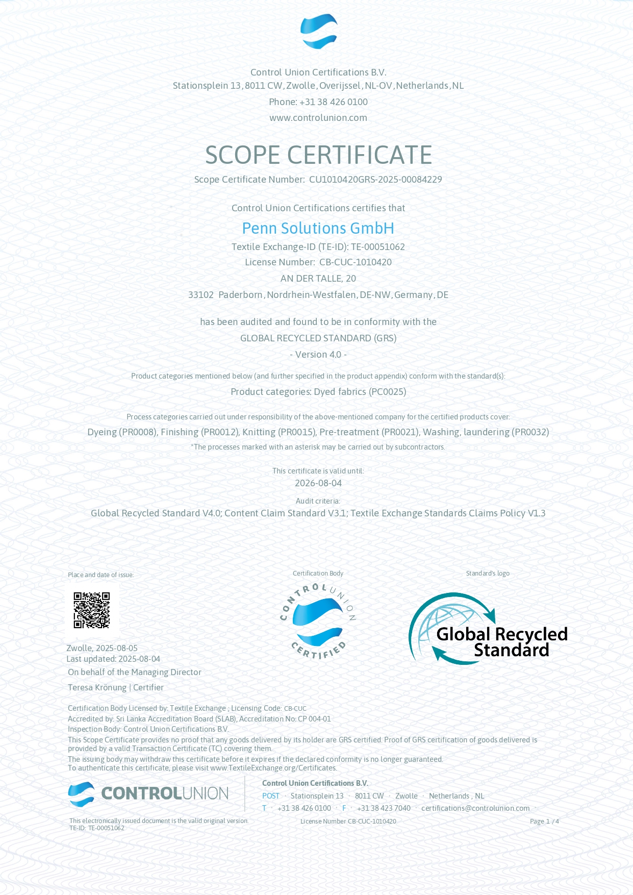 grs cert 1