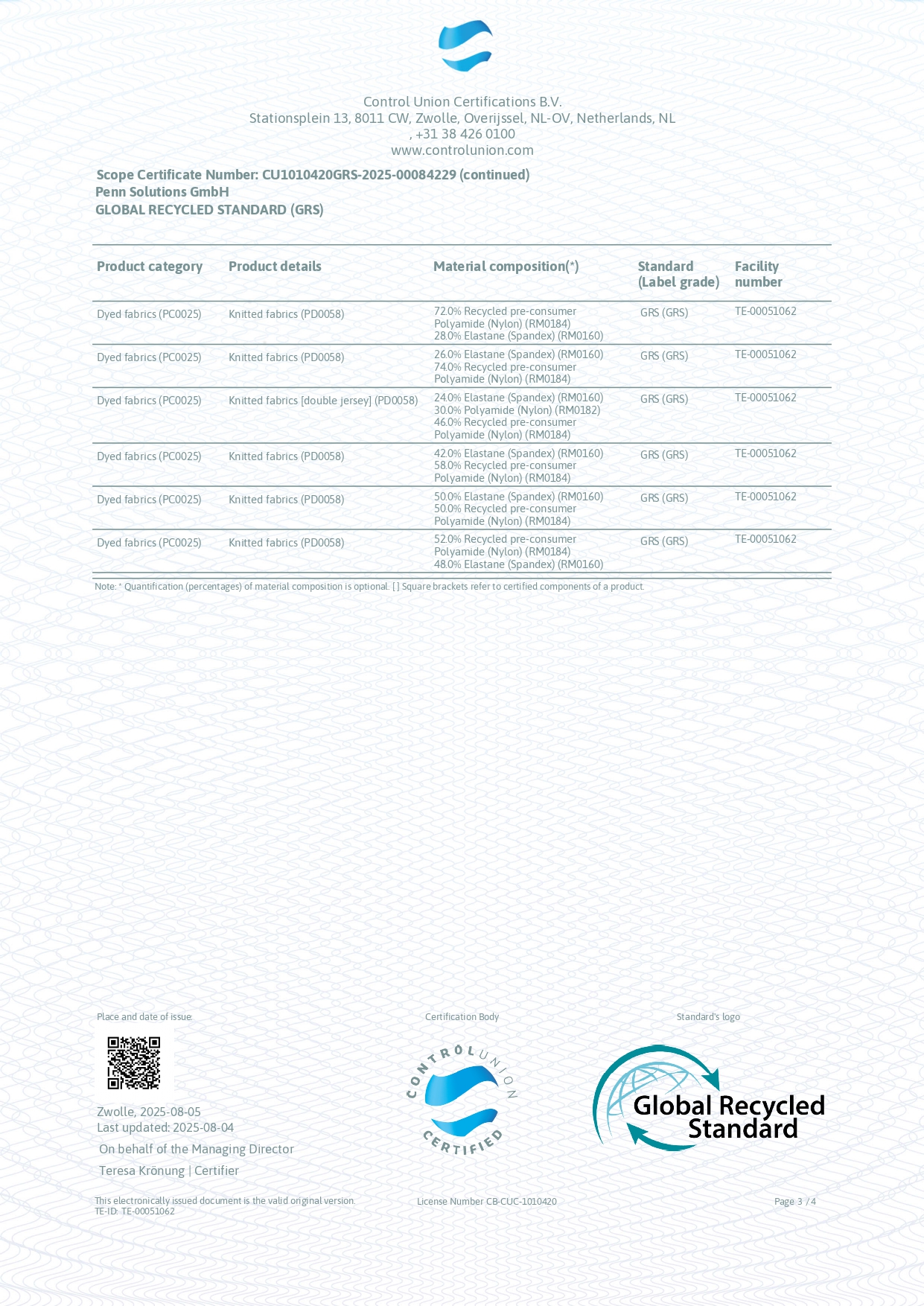 grs cert 3